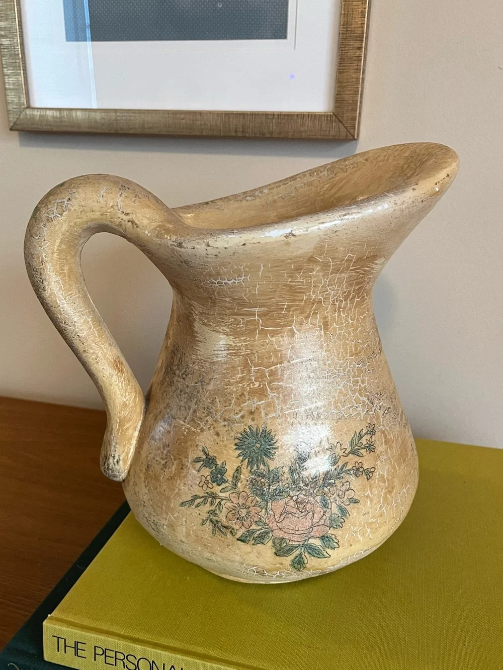 Vintage Thick Ceramic Decor Pitcher